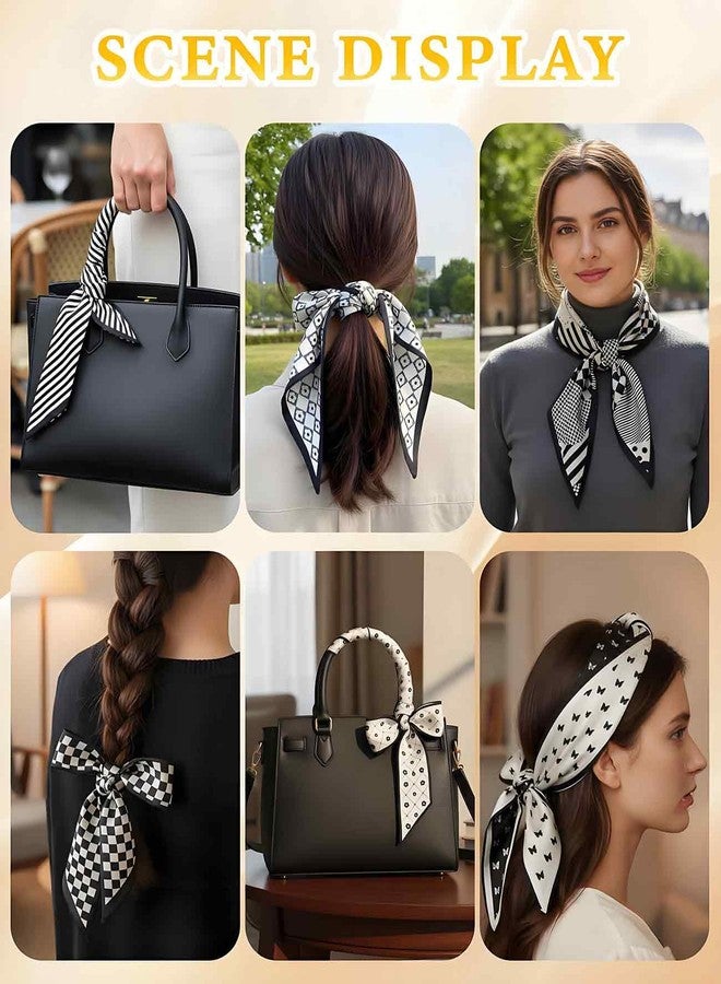 DAWZMR 11PCS Scarves for Purses and Handbags, Classic Fashionable Black Bag Scarfs Handles for Be Given as Gifts to Family - Image 2